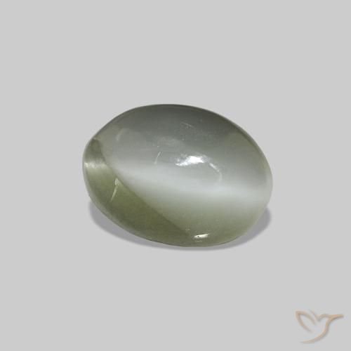 0.61 ct Green Cat's Eye Alexandrite Stone, Natural Cat's Eye Alexandrite in Oval Cabochon Shape for Sale