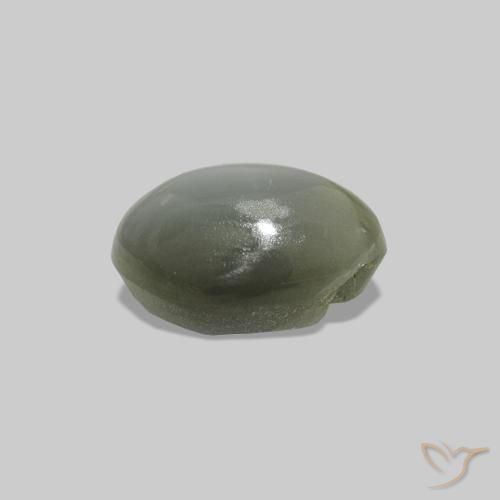 Cat's Eye Alexandrite Gemstone in 5.5 x 4 mm Size for Sale, Cat's Eye Alexandrite Stone in Grey Green Color