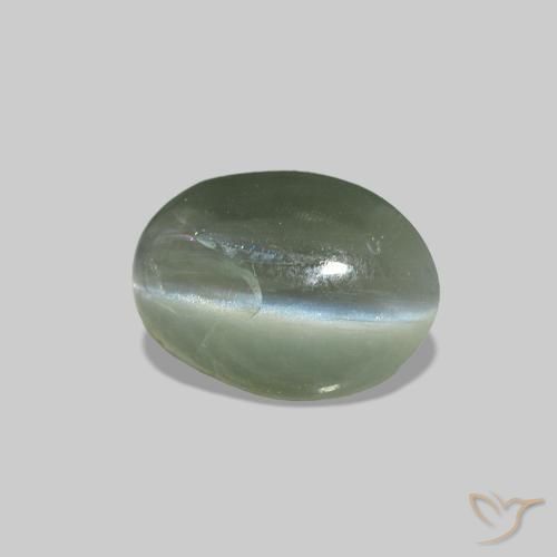 0.68 ct Green Cat's Eye Alexandrite Stone, Natural Cat's Eye Alexandrite in Oval Cabochon Shape for Sale