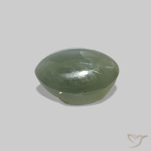 Cat's Eye Alexandrite Gemstone in 5.5 x 4 mm Size for Sale, Cat's Eye Alexandrite Stone in Medium Green Color