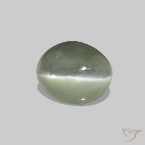 0.70 ct Green Cat's Eye Alexandrite Stone, Natural Cat's Eye Alexandrite in Oval Cabochon Shape for Sale