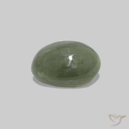 Cat's Eye Alexandrite Gemstone in 5.4 x 4.3 mm Size for Sale, Cat's Eye Alexandrite Stone in Grey Green Color