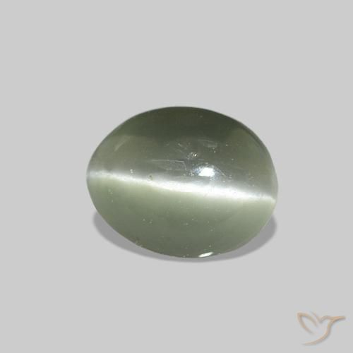 0.49 ct Green Cat's Eye Alexandrite Stone, Natural Cat's Eye Alexandrite in Oval Cabochon Shape for Sale