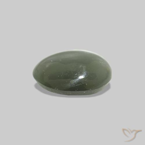 Cat's Eye Alexandrite Gemstone in 5.4 x 4.3 mm Size for Sale, Cat's Eye Alexandrite Stone in Grey Green Color