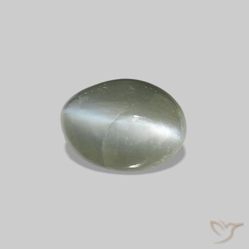 0.40 ct Green Cat's Eye Alexandrite Stone, Natural Cat's Eye Alexandrite in Oval Cabochon Shape for Sale