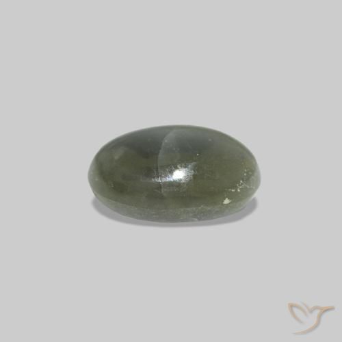 Cat's Eye Alexandrite Gemstone in 5 x 3.7 mm Size for Sale, Cat's Eye Alexandrite Stone in Medium Green Color