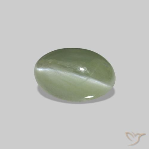 0.69 ct Green Cat's Eye Alexandrite Stone, Natural Cat's Eye Alexandrite in Oval Cabochon Shape for Sale