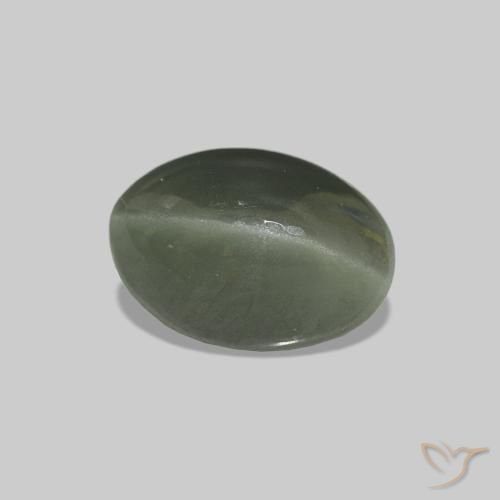0.76 ct Green Cat's Eye Alexandrite Stone, Natural Cat's Eye Alexandrite in Oval Cabochon Shape for Sale