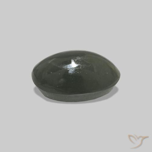 Cat's Eye Alexandrite Gemstone in 6.1 x 4.3 mm Size for Sale, Cat's Eye Alexandrite Stone in Pale Forest Green Color