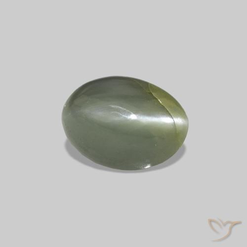 0.56 ct Green Cat's Eye Alexandrite Stone, Natural Cat's Eye Alexandrite in Oval Cabochon Shape for Sale