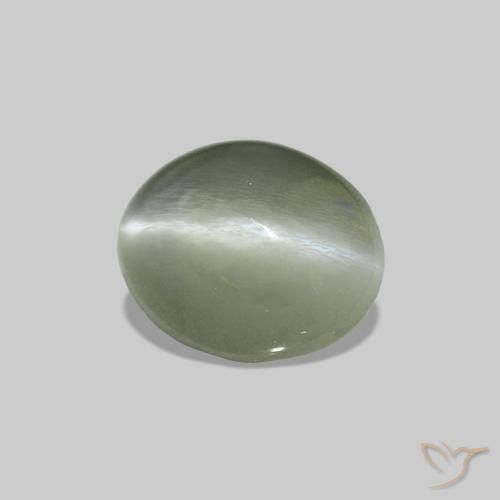 0.56 ct Green Cat's Eye Alexandrite Stone, Natural Cat's Eye Alexandrite in Oval Cabochon Shape for Sale