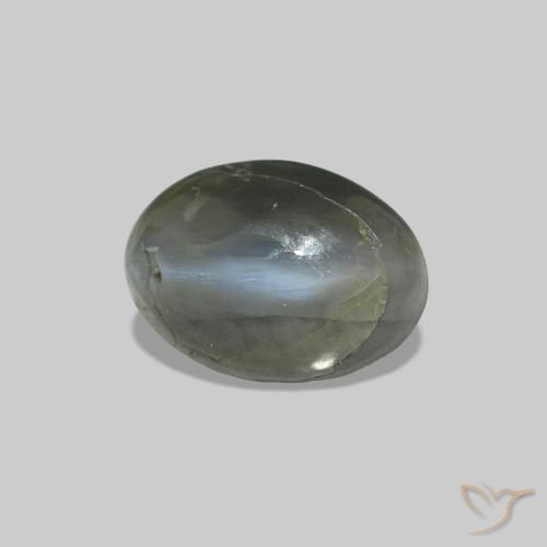 0.52 ct Gray Cat's Eye Alexandrite Stone, Natural Cat's Eye Alexandrite in Oval Cabochon Shape for Sale