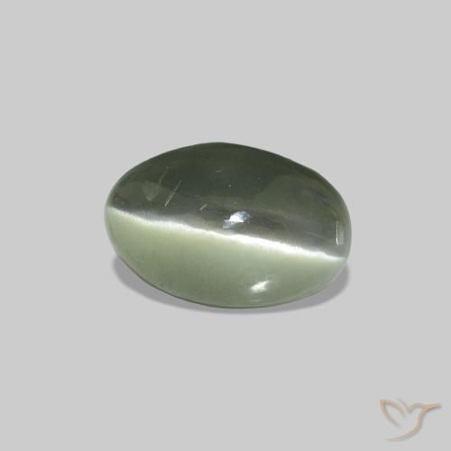 0.73 ct Green Cat's Eye Alexandrite Stone, Natural Cat's Eye Alexandrite in Oval Cabochon Shape for Sale