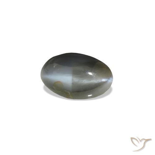 0.51 ct Gray Cat's Eye Alexandrite Stone, Natural Cat's Eye Alexandrite in Oval Cabochon Shape for Sale