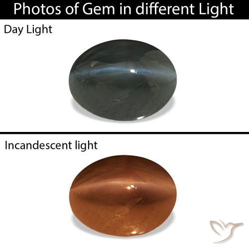 0.96ct Steel Grey Cat's Eye Alexandrite, Oval, Opaque