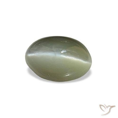 0.59 ct Green Cat's Eye Alexandrite Stone, Natural Cat's Eye Alexandrite in Oval Cabochon Shape for Sale