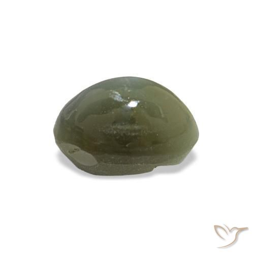 Cat's Eye Alexandrite Gemstone in 5.2 x 3.6 mm Size for Sale, Cat's Eye Alexandrite Stone in Grey Green Color