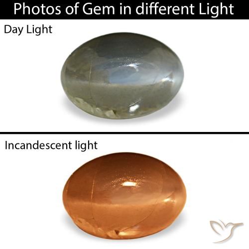 0.51 ct Green Cat's Eye Alexandrite Gemstone, Cat's Eye Alexandrite Gem in Oval Cabochon Shape for Sale.