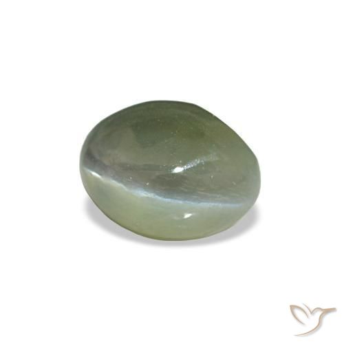 0.54 ct Green Cat's Eye Alexandrite Stone, Natural Cat's Eye Alexandrite in Oval Cabochon Shape for Sale