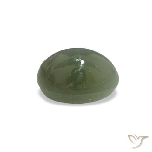 Cat's Eye Alexandrite Gemstone in 5 x 3.8 mm Size for Sale, Cat's Eye Alexandrite Stone in Medium Green Color