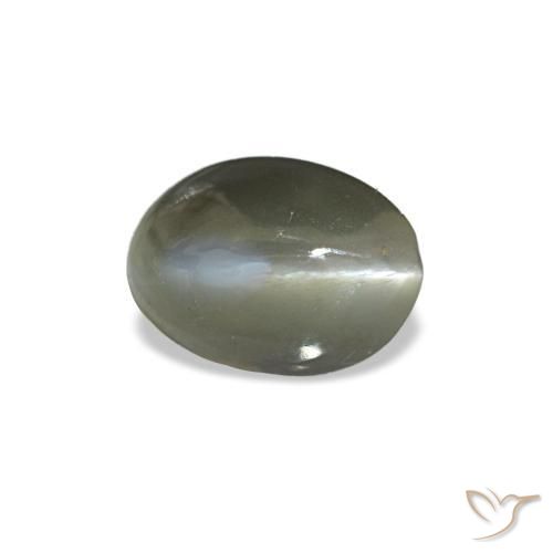 0.54 ct Green Cat's Eye Alexandrite Stone, Natural Cat's Eye Alexandrite in Oval Cabochon Shape for Sale