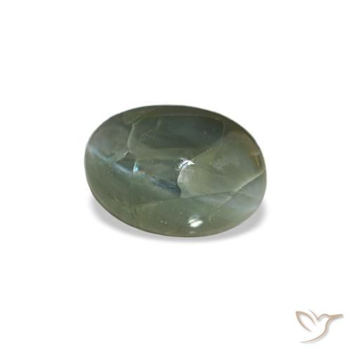 0.44 ct Green Cat's Eye Alexandrite Stone, Natural Cat's Eye Alexandrite in Oval Cabochon Shape for Sale