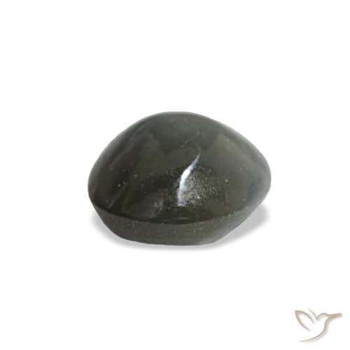 Cat's Eye Alexandrite Gemstone in 4.6 x 4.4 mm Size for Sale, Cat's Eye Alexandrite Stone in Dark Grey Color