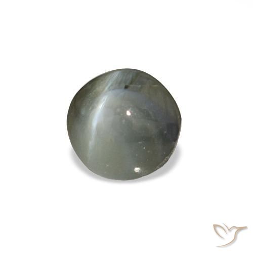 0.85 ct Gray Cat's Eye Alexandrite Stone, Natural Cat's Eye Alexandrite in Round Cabochon Shape for Sale
