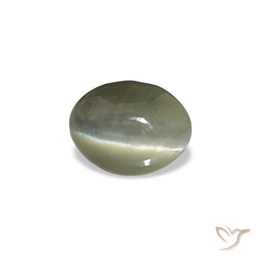 0.44 ct Gray Cat's Eye Alexandrite Stone, Natural Cat's Eye Alexandrite in Oval Cabochon Shape for Sale