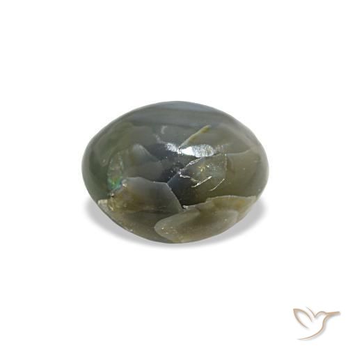 Cat's Eye Alexandrite Gemstone in 5.3 x 4.7 mm Size for Sale, Cat's Eye Alexandrite Stone in Medium Grey Color