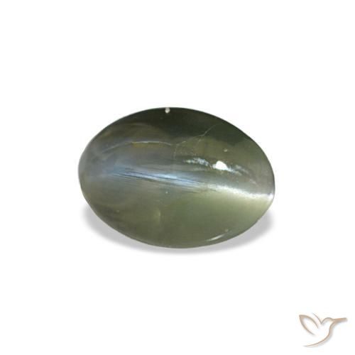 0.38 ct Green Cat's Eye Alexandrite Stone, Natural Cat's Eye Alexandrite in Oval Cabochon Shape for Sale