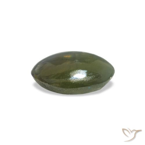 Cat's Eye Alexandrite Gemstone in 5.3 x 3.7 mm Size for Sale, Cat's Eye Alexandrite Stone in Medium Deep-Green Color