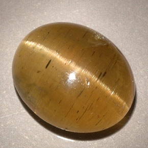 Cat's Eye Apatite Gemstone in 12 x 10 mm (calibrated) Size for Sale, Cat's Eye Apatite Stone in Yellow Green Color