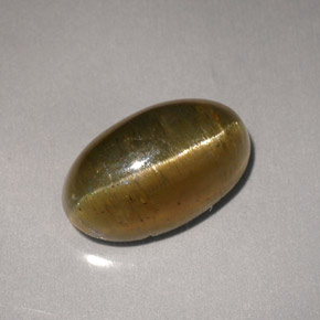 4.05 ct Green Cat's Eye Apatite Stone, Natural Cat's Eye Apatite in Oval Cabochon Shape for Sale