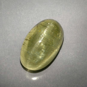 Cat's Eye Apatite Gemstone in 12 x 7.3 mm Size for Sale, Cat's Eye Apatite Stone in Yellow Green Color