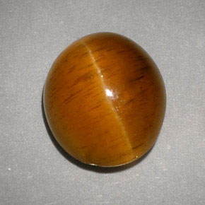 5.05 ct Yellow Cat's Eye Apatite Gemstone, Cat's Eye Apatite Gem in Oval Cabochon Shape for Sale.
