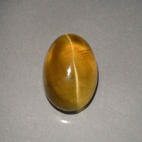 4.79 ct Yellow Cat's Eye Apatite Stone, Natural Cat's Eye Apatite in Oval Cabochon Shape for Sale