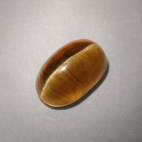 4.93 ct Yellow Cat's Eye Apatite Gemstone, Cat's Eye Apatite Gem in Oval Cabochon Shape for Sale.