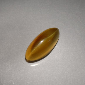 2.59 ct Yellow Cat's Eye Apatite Stone, Natural Cat's Eye Apatite in Marquise Cabochon Shape for Sale