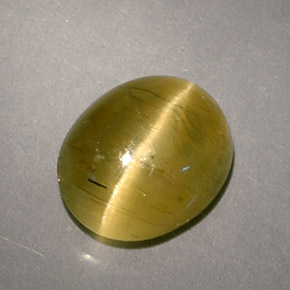 Cat's Eye Apatite Gemstone in 9.5 x 7.7 mm Size for Sale, Cat's Eye Apatite Stone in Yellow Green Color