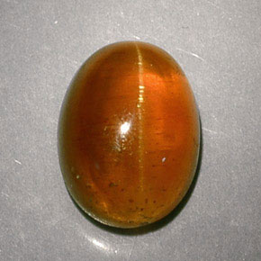 3.04 ct Orange Cat's Eye Apatite Stone, Natural Cat's Eye Apatite in Oval Cabochon Shape for Sale