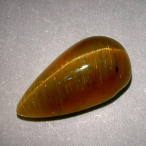 2.89 ct Yellow Cat's Eye Apatite Stone, Natural Cat's Eye Apatite in Pear Cabochon Shape for Sale