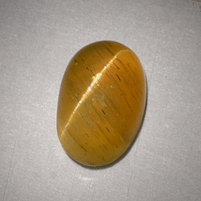 2.48 ct Yellow Cat's Eye Apatite Stone, Natural Cat's Eye Apatite in Oval Cabochon Shape for Sale