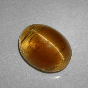 3.32 ct Yellow Cat's Eye Apatite Stone, Natural Cat's Eye Apatite in Oval Cabochon Shape for Sale