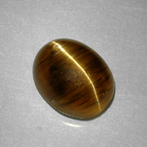 2.64 ct Yellow Cat's Eye Apatite Gemstone, Cat's Eye Apatite Gem in Oval Cabochon Shape for Sale.