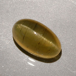 Cat's Eye Apatite Gemstone in 8.6 x 5 mm Size for Sale, Cat's Eye Apatite Stone in Greenish Golden Color