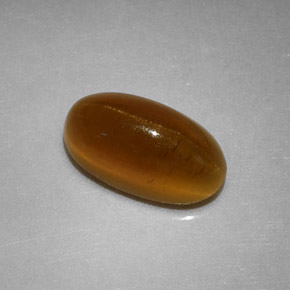 2.34 ct Yellow Cat's Eye Apatite Stone, Natural Cat's Eye Apatite in Oval Cabochon Shape for Sale