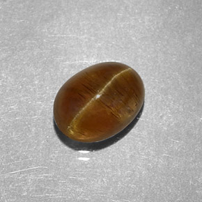 2.32 ct Yellow Cat's Eye Apatite Gemstone, Cat's Eye Apatite Gem in Oval Cabochon Shape for Sale.
