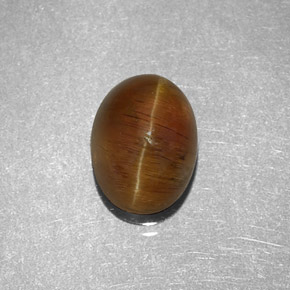 2.32 ct Yellow Cat's Eye Apatite Stone, Natural Cat's Eye Apatite in Oval Cabochon Shape for Sale