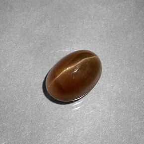 2.18 ct Yellow Cat's Eye Apatite Gemstone, Cat's Eye Apatite Gem in Oval Cabochon Shape for Sale.